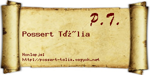 Possert Tália névjegykártya